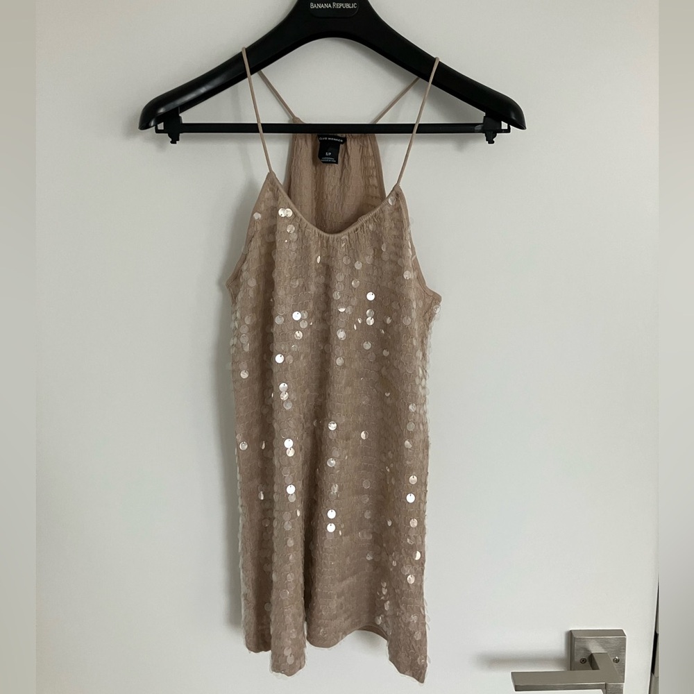 Banana Republic Shimmering Tan Sequin Dress